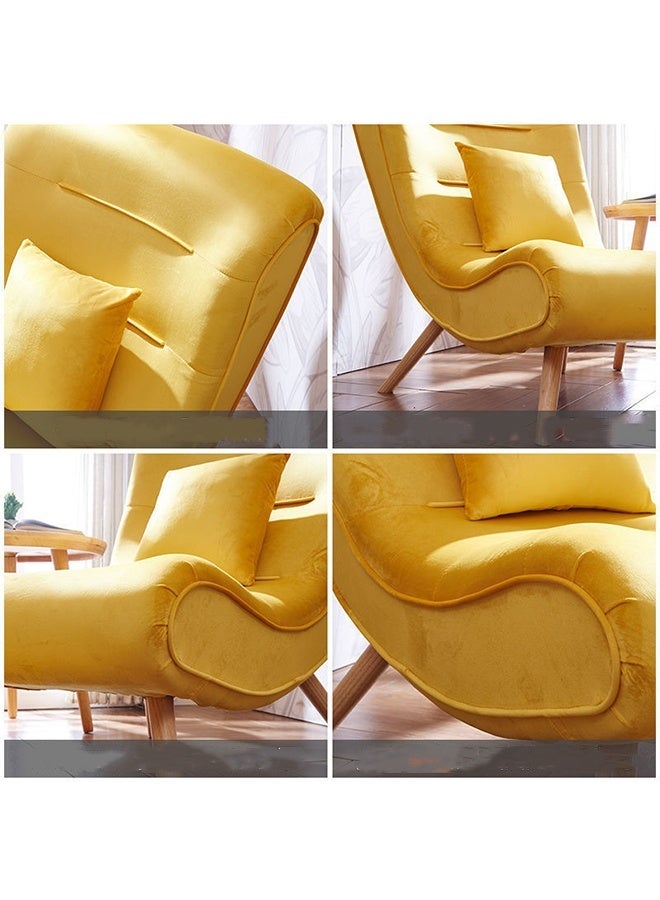 JCB CHIC Lazy Chair with Ottoman,Comfy Fabric Accent Lounge Arm Chair with Lumbar Pillow and Footrest,Lazy Sofa Single Sofa Modern Minimalist Recliner Sofa for Bedroom, Living Room - Image 4
